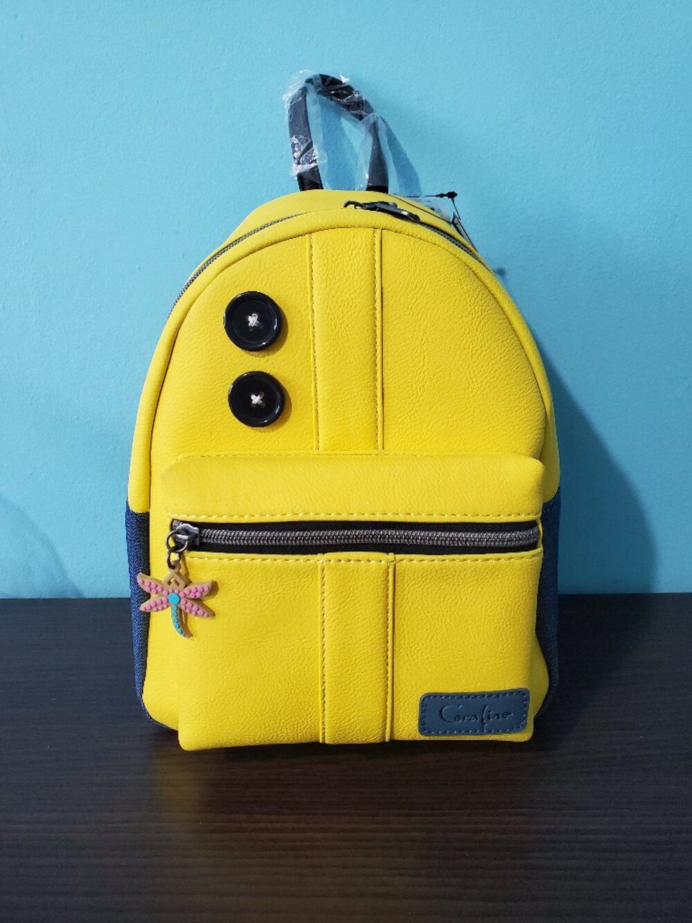 NWT Loungefly Coraline Yellow Jacket Cosplay Mini Backpack